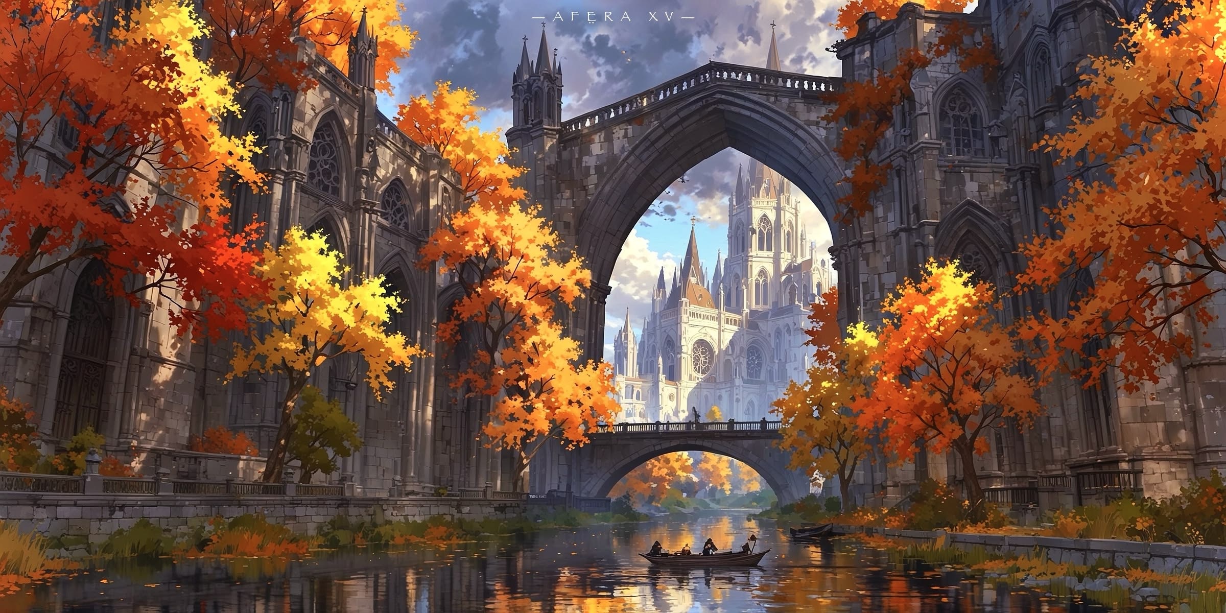 Autumn Gothic Arches wallpaper