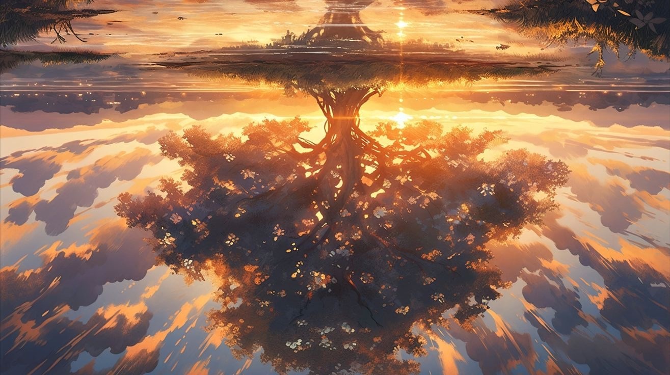 Golden Marsh Solitude wallpaper